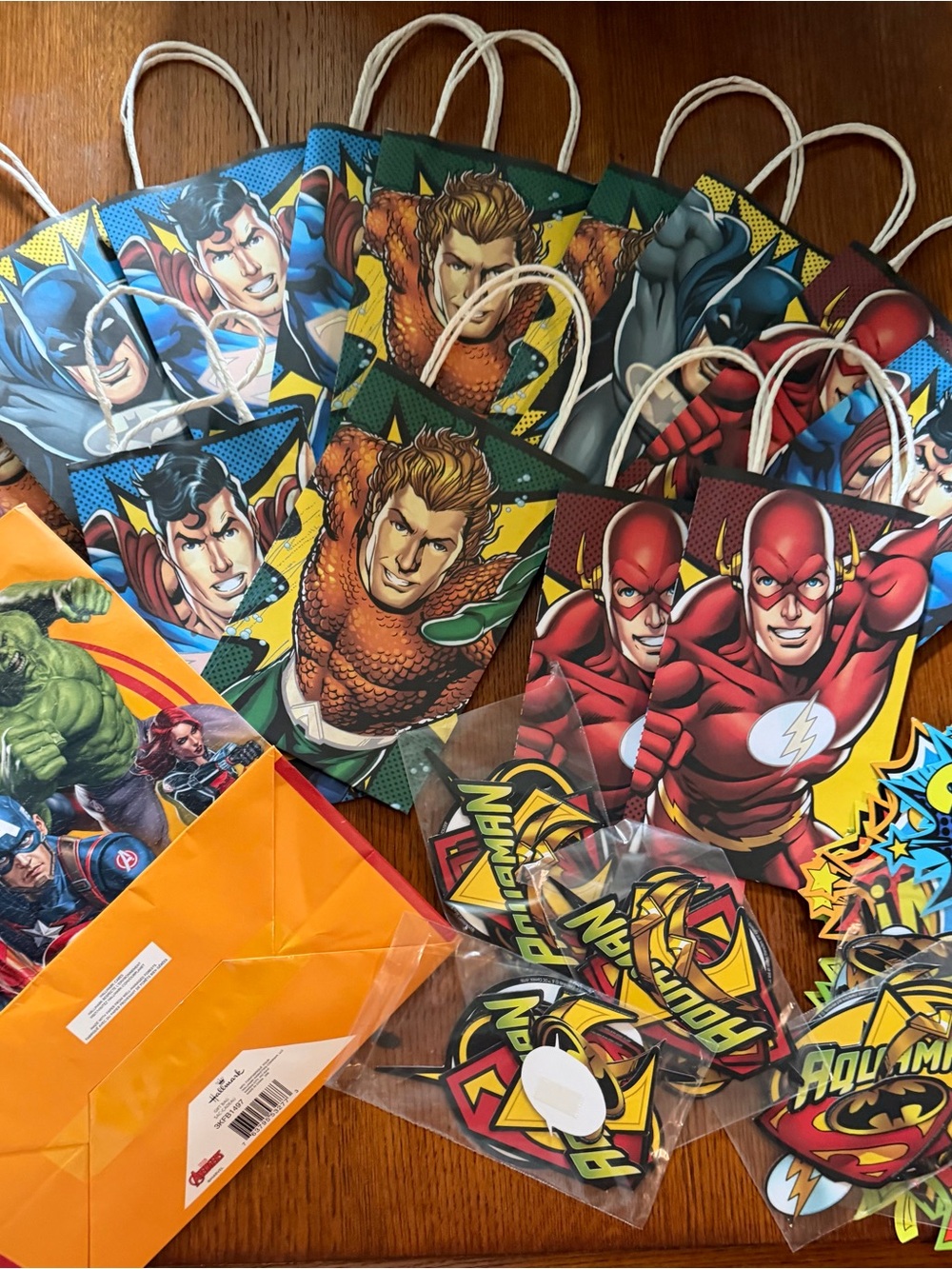 DC Superhero Gift Bags and birthday decorations